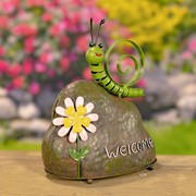 Zaer Ltd. International Set of 6 Metal Welcome Decorative Rock Accents with Assorted Animals ZR208800-SET View 3