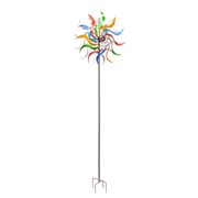 Zaer Ltd. International 92.25" Tall Squiggly Metal Rainbow Windmill Stake "Melinda" ZR208870 View 3