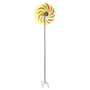 Zaer Ltd. International 93" Tall Red, Green & Yellow Metal Windmill Stake "Adriana" ZR208880 View 3