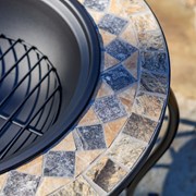 Zaer Ltd. International 25.6"D. Round Mosaic Tile Metal Fire Pit "Medora" ZR803681-C View 3