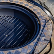 Zaer Ltd. International 32.6"D. Round Mosaic Tile Metal Fire Pit "Medora" ZR803682-C View 3