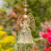 Zaer Ltd International Set of 3 Hanging Antique Copper Angel Wind Chimes ZR235189-31-SET View 3