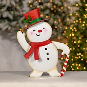 Zaer Ltd International Set of 2 Friendly Metal Snowmen Figurines "Icy & Icesis" ZR234430-SET View 3