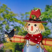 Zaer Ltd. International Pre-Order: Set of 2 Assorted Iron Scarecrow Figurines "Mr. & Mrs. Scarecrow" ZR232068-SET View 3