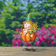 Zaer Ltd. International Pre-Order: S/3 Assorted Pumpkin Scarecrow Figurines "Tatters Stitches & Patches" ZR232358-SET View 3