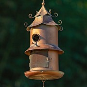 Zaer Ltd International Set of 4 Asst Copper Hanging Birdhouse Feeder Wind Chimes "Homestead Collection" ZR235021-4-SET View 3