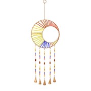 Zaer Ltd International Set of 6 Assorted Colorful Hand Beaded Metal Wind Chimes with Bells LS013278-SET View 3