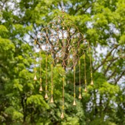 Zaer Ltd International Set of 4 Assorted Gold Diamond-Shaped Metal Wind Chimes with Beaded Accents LS016826-SET View 3