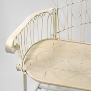 Zaer Ltd International 47.25" Long Embellished Metal Garden Bench in Antique White "Toulouse 1275" ZR194620-AW View 3