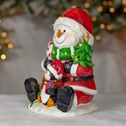 Zaer Ltd International 13.5" Tall Light-up Snowman & Penguin Christmas Decoration "Polar Pals" ZR220007 View 3