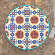 Zaer Ltd. International 11.8" Ceramic Mosaic Tile Plant Trolley "Toulouse" - Teal/Blue/Red ZR850033 View 3