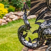 Zaer Ltd. International 44" Tall Ferocious Metal Dragon Statue Standing Upright "Tarragon" ZR240405 View 3