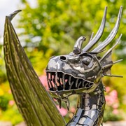 Zaer Ltd. International 39.5" Tall Iron Dragon Sentry Statue "Spike" ZR240406 View 3