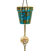 Zaer Ltd International Set of 6 Assorted 76.75"L Hand Painted Porcelain Bucket Rain Chains ZR240024-SET View 3