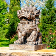 Zaer Ltd. International Set of 2 Magnesium Foo Dog Statues in Antique Bronze "Gan & An" ZR617270-BZS View 3