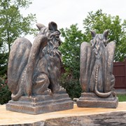 Zaer Ltd International Set of 2 Magnesium Griffin Statues in Antique Bronze "Peter & Lois" ZR619280-BZS View 3