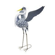 Zaer Ltd International Pre-Order: Set of 4 Assorted Great Blue Heron Metal Garden Figurines "Cuyahoga" ZR241170-SET View 3