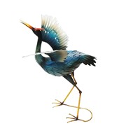 Zaer Ltd International Pre-Order: Set of 2 Assorted Blue Heron Garden Figurines with Red Head Feathers ZR241230-SET View 3