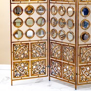 Zaer Ltd International Pre-Order:  Three Panel Decorative Folding Screen with Mirror Accents "Riordan" ZR233088 View 3