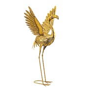 Zaer Ltd International Pre-Order: Set of 4 Assorted Metallic Gold Flamingo Garden Figurines ZR233089-SET View 3