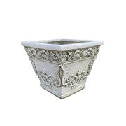 Zaer Ltd International Pre-Order: Set of 3 Assorted Magnesium Square Flower Pots in Antique Grey ZR301150-GY View 3