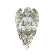 Zaer Ltd International Pre-Order: 30" Tall Wall Hanging Cherub Flower Planter in Antique Grey ZR341729-GY View 3
