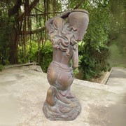 Zaer Ltd International Pre-Order: 41" Tall Lady Kneeling with Urn on Shoulder  in Blue-Bronze "Rachael" ZR267141-BB View 3