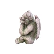 Zaer Ltd International Pre-Order: 16" Tall Sitting Gargoyle with Wings in Antique Rust ZR618916-RS View 3