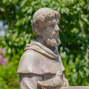 Zaer Ltd International 36" Tall Standing Saint Francis Statue & Birdbath in Antique Grey ZR540036-GY View 3