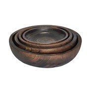 Zaer Ltd International Pre-Order: Set of 4 Assorted Round Deep Wooden Nesting Trays "Leavenworth" ZR246002-SET View 3