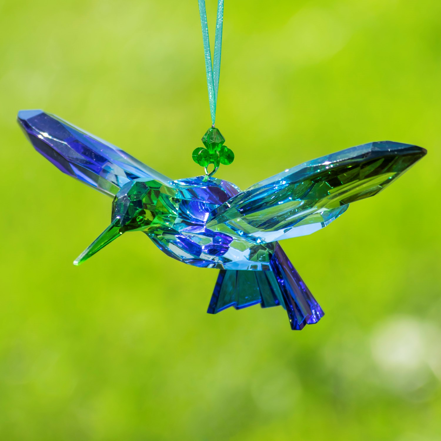 Five Tone Acrylic Hummingbird Ornament in 6 Assorted Color Variations