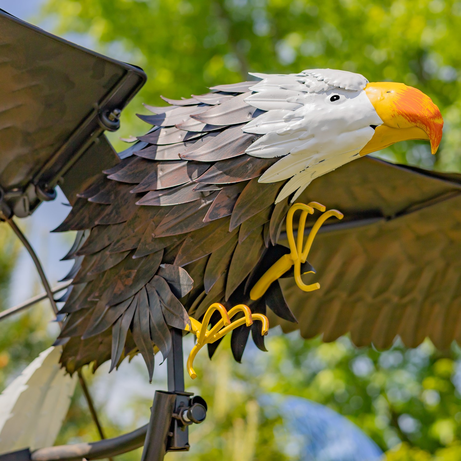 7.5ft. Tall XL Bald Eagle Iron Rocking Stake 
