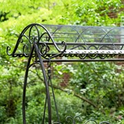 Zaer Ltd. International Pre-Order: "The Valiko" 79" Tall Electroplated Garden Swing Bench - Copper-Brown ZR140338-CB View 4