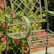 Zaer Ltd. International Pre-Order: "Stephania" Victorian-Style Iron Garden Armchair in Antique Green ZR090518-GR View 4
