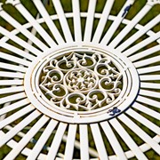 Zaer Ltd. International Pre-Order: "Stephania" Victorian-Style Folding Iron Garden Table in Antq. White ZR090519-AW View 4