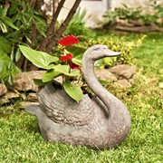 Zaer Ltd International Pre-Order: Set of 2 Magnesium Swan Planters "Derek & Odette" ZR145470-SET View 4
