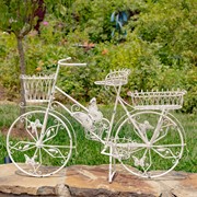 Zaer Ltd International Pre-Order: 37.5"T Iron Butterfly Bicycle Plant Stand with 5 Baskets "Mariposa" ZR367701-AW View 4