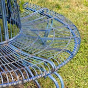 Zaer Ltd. International 61.5" Victorian Style Round Metal Tree Bench in Cobalt Blue "Paris 1968" ZR150645-BL View 4