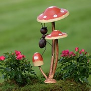 Zaer Ltd International Set of 6 Funny Ants on Mushrooms Garden Stakes ZR652404-SET View 4
