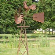 Zaer Ltd International 8ft. Tall Large Iron Windmill Stand with Rooster "Oscar" ZR158195 View 4