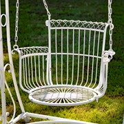 Zaer Ltd International "Oasis" Iron Garden Swing Chair in Antique White ZR160144-AW View 4