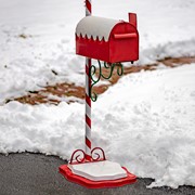 Zaer Ltd International 72" Tall Christmas Mailbox with Candy Cane Pole and Hanging Sign Plate ZR361690 View 4