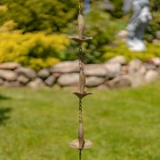 Zaer Ltd International 76.5" Long Iron Mushroom Rain Chain in Antique Copper ZR156130-AC View 4