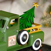 Zaer Ltd International Small Green Iron Pickup Truck with Christmas Tree ZR150818-GR View 4