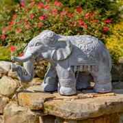 Zaer Ltd International Magnesium Boho Elephant Statue in Original Grey (White Wash) ZR180388-GY View 4