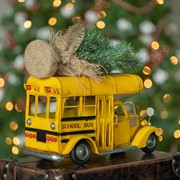 Zaer Ltd International Vintage Style Small Conversion School Bus with Christmas Tree VA170007 View 4