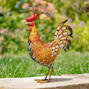 Zaer Ltd International Set of 6 Assorted Style Galvanized Iron Rooster Figurines ZR160890 View 4