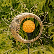 Zaer Ltd International Dual Sun & Moon Solar Spinning LED Garden Stakes in 2 Assorted Colors VA100010 View 4