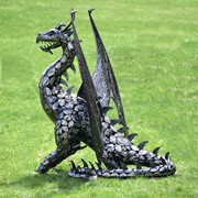 Zaer Ltd International 4.75 ft. Tall Large Iron Sentry Dragon Statue "Draco" ZR170349 View 4