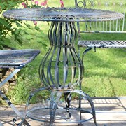 Zaer Ltd International Three Piece Metal Bistro Set with 2 Folding Chairs & Round Table in Cobalt Blue ZR191499-FBS View 4